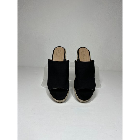 Soul‎ Naturalizer Wedge Espadrille Black Canvas Slip On Size 9.5 - Picture 6 of 12